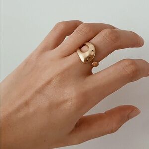 Matte gold open ring